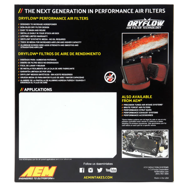 Nissan Navara/D23/NP300 (2015 - 2020) DryFlow Air Filter AEM-28-30059